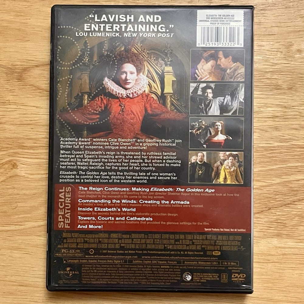 Elizabeth The Golden Age DVD Cate Blanchett Geoffrey Rush Clive Owen - Picture 2 of 3